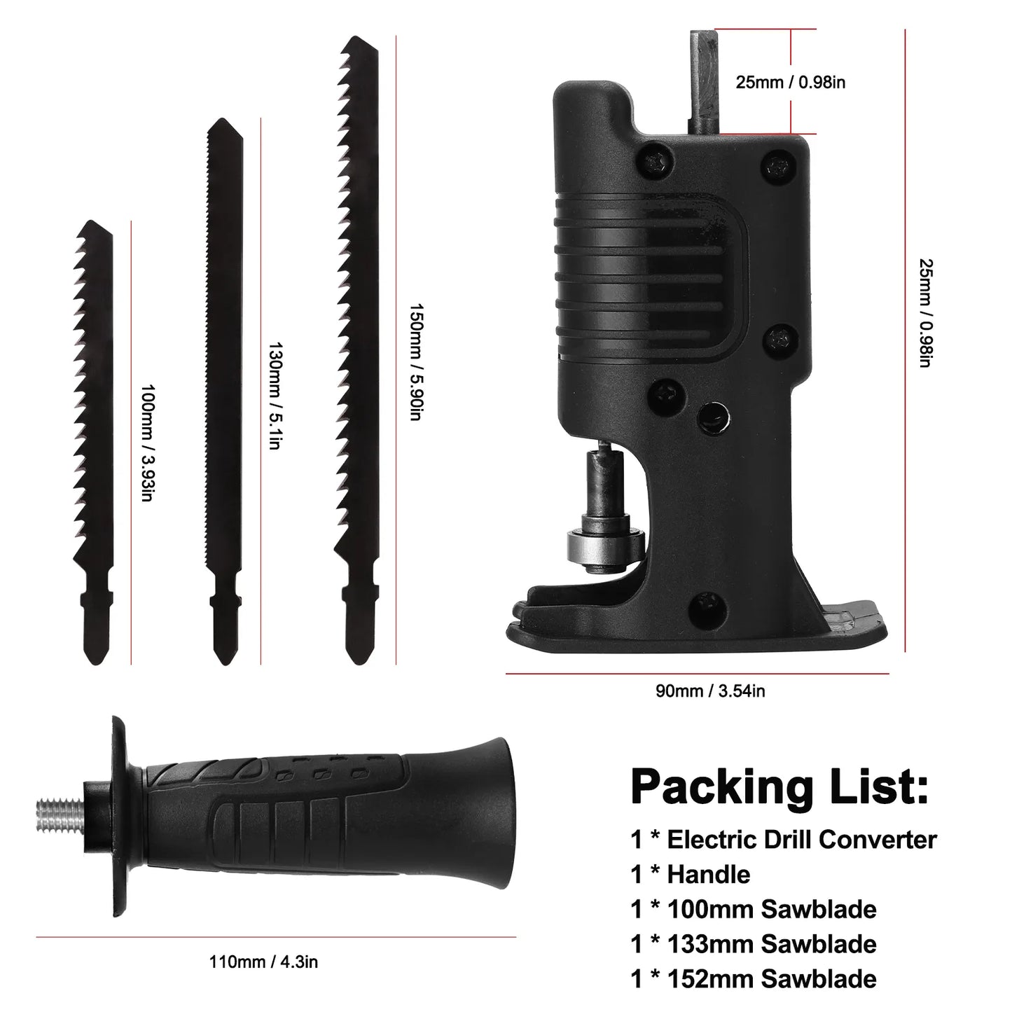 Adaptador Sierra Para Taladro + 3 CUCHILLAS - 50% DESCUENTO