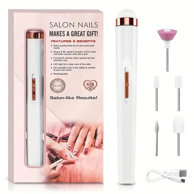 Kit Pulidor de Uñas Eléctrico – Brillo y Perfección Profesional en Segundos 🔥