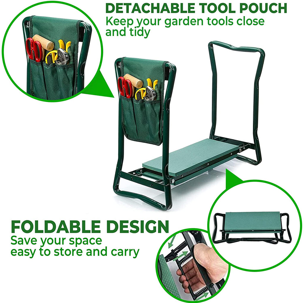 ASIENTO PLEGABLE DE JARDIN - PARA ARRODILLARSE Y SENTARSE DE ALTA RESISTENCIA - 50% DESCUENTO