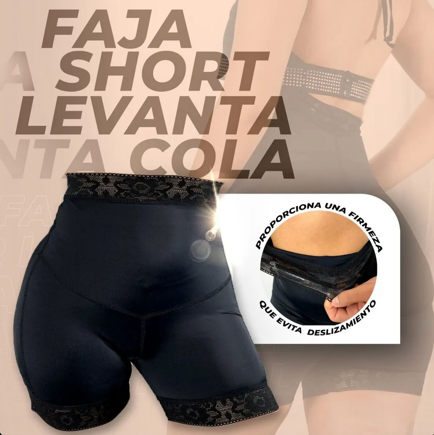 SHORT FAJA TIRO ALTO CON CREMALLERA - ALTA COMPRESION Y CALIDAD - 50% DESCUENTO