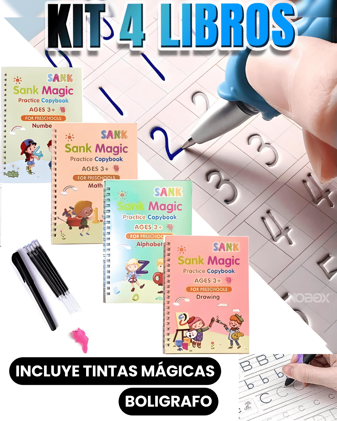 KIT X4 LIBROS MAGICOS DE CALIGRAFIA - 50% DESCUENTO