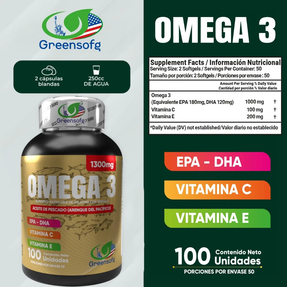 OMEGA-3 1300MG - ENVIO GRATIS + PAGO CONTRA ENTREGA
