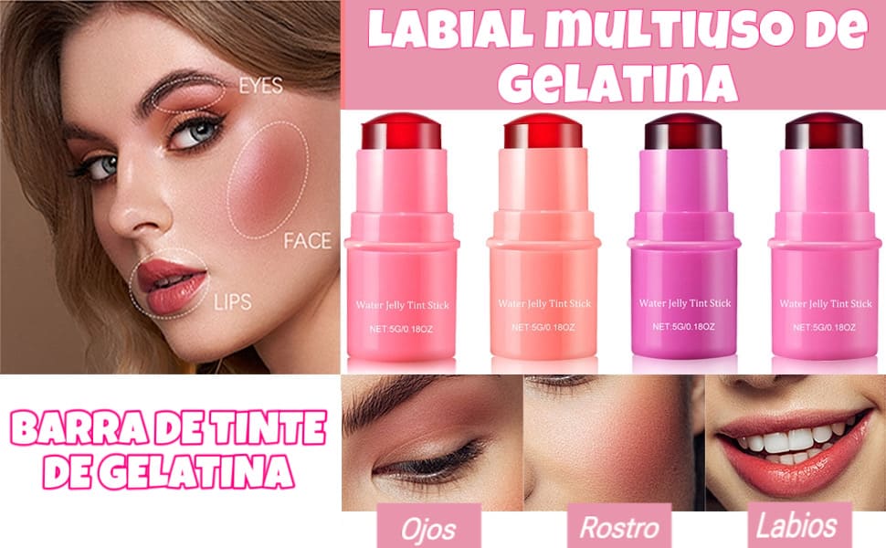 SET x4 Labiales Multiuso de Gelatina - 50% DESCUENTO
