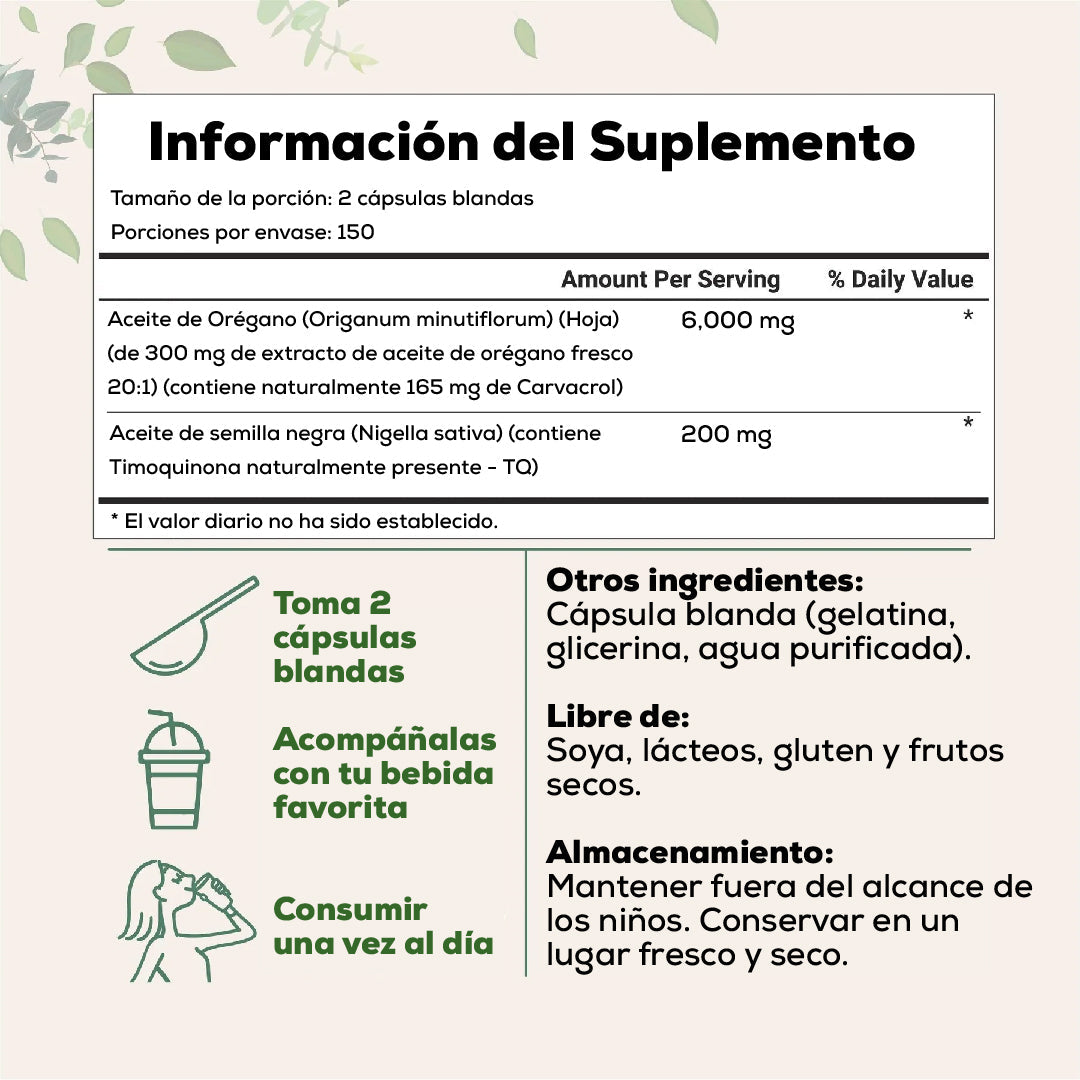 Aceite de Orégano + Semilla Negra – Formula Potenciada
