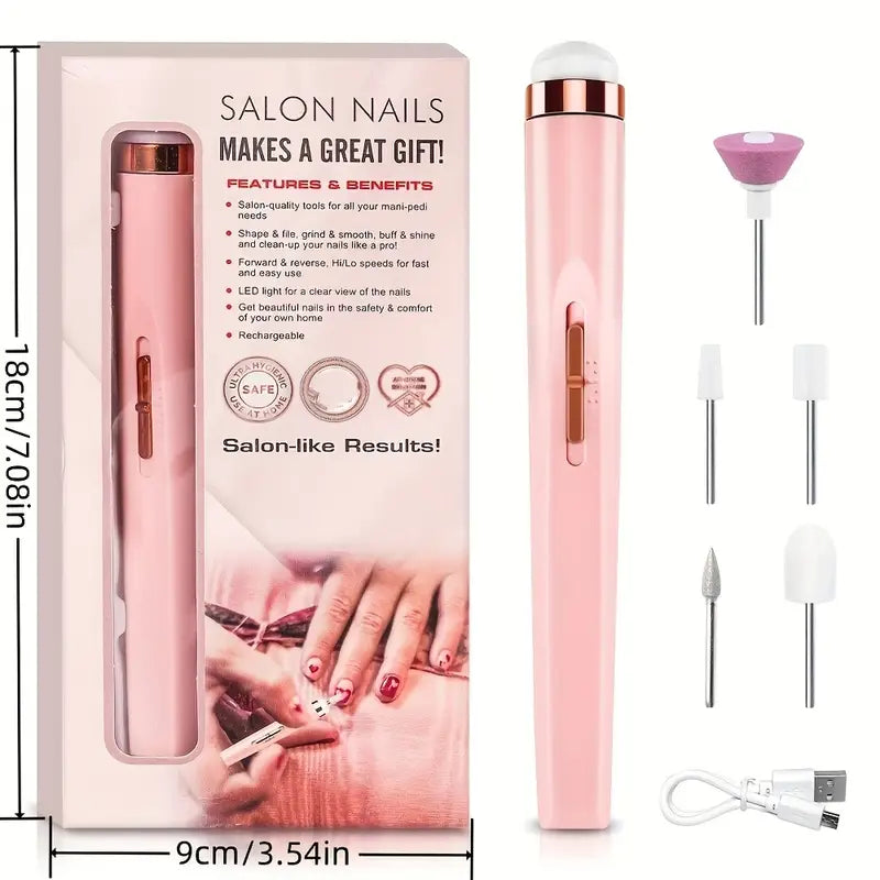 Kit Pulidor de Uñas Eléctrico – Brillo y Perfección Profesional en Segundos 🔥