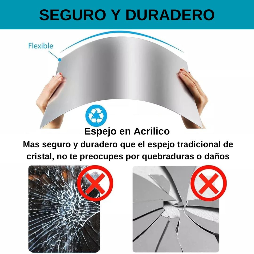 ESPEJO PARED - FLEXIBLE Y SEGURO - ¡50% de Descuento!