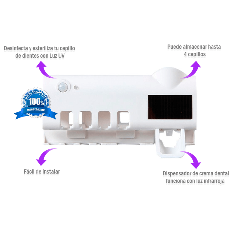 Esterilizador de cepillos y dispensador de crema dental - 50% DESCUENTO