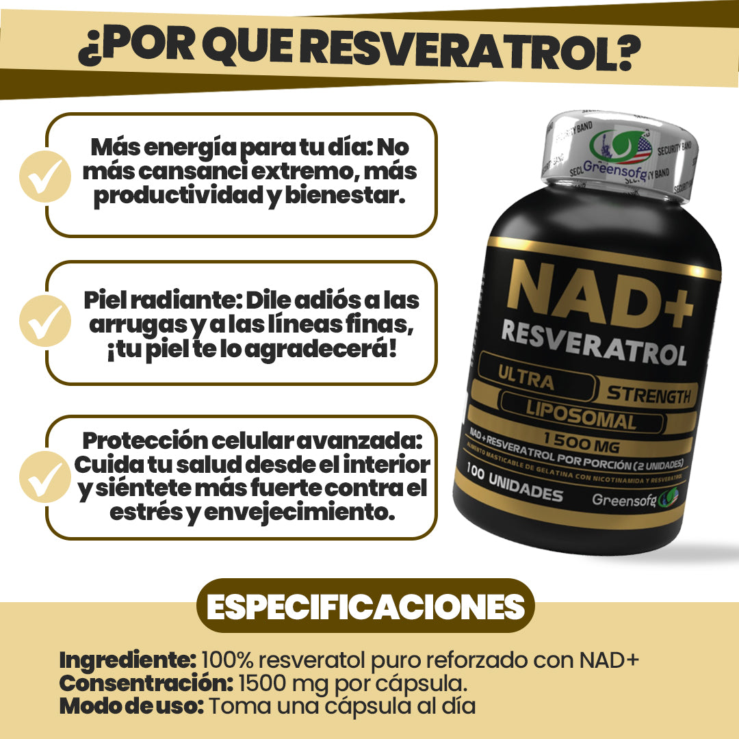 Resveratrol Satoom 1500 MG 100 Cápsulas - 50% DESCUENTO HOY