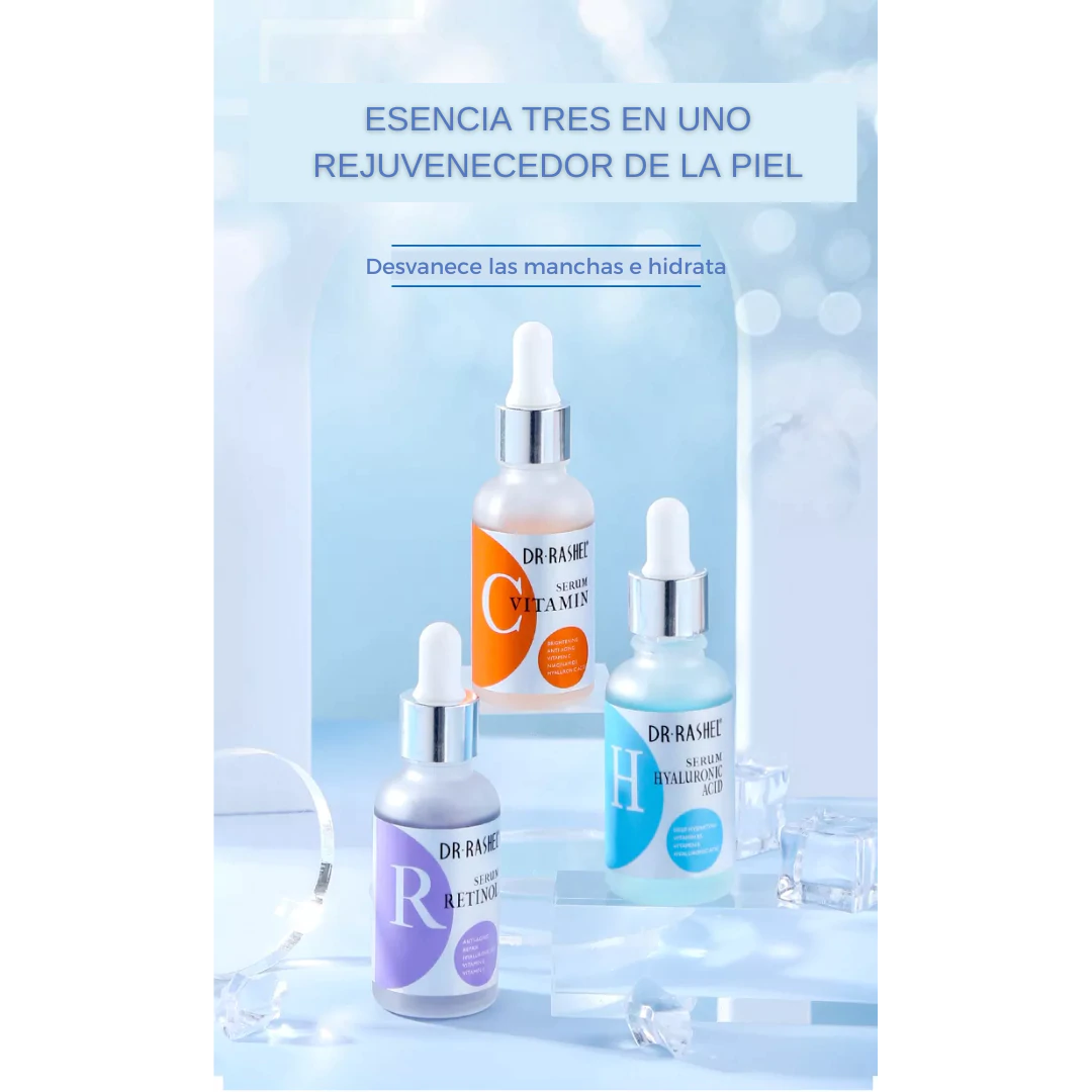 NUEVO KIT COMPLETO REJUVENECEDOR (Vitamina C+Retinol+ Acido Hialuronico)