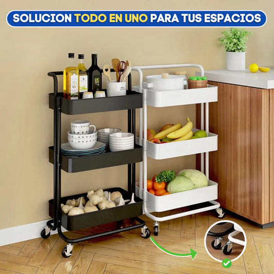 Estante Organizador de 3 Niveles con Ruedas - 50% DESCUENTO