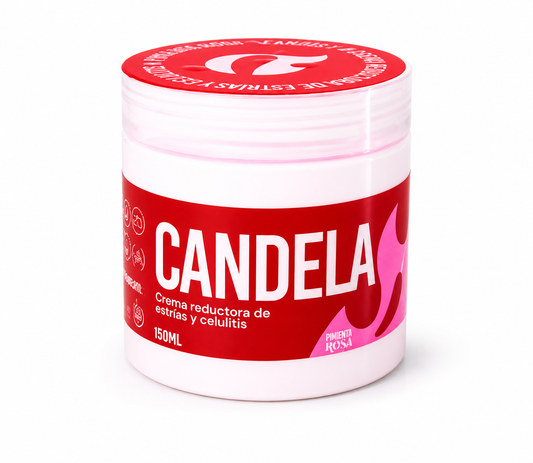 Crema Corporal Candela – Reductora Anti-Celulitis y Estrías con Pimienta Rosa (150ml)