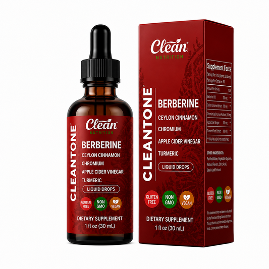 CLEANTONE® – Gotas Líquidas de Berberina, Canela Ceilán, Cúrcuma y Vinagre de Manzana (30 ml)