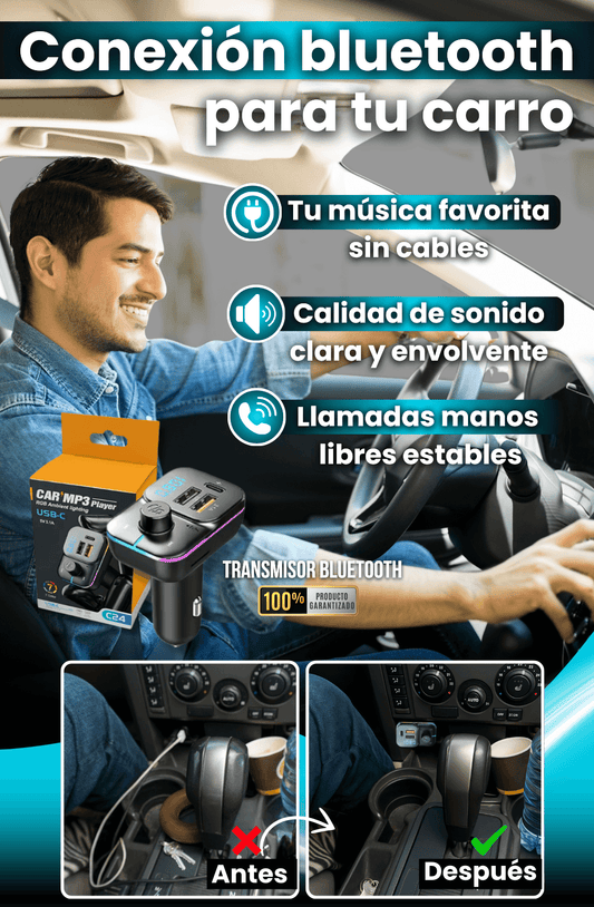 Transmisor Bluetooth para Carro - Envío gratis + Pago al recibir