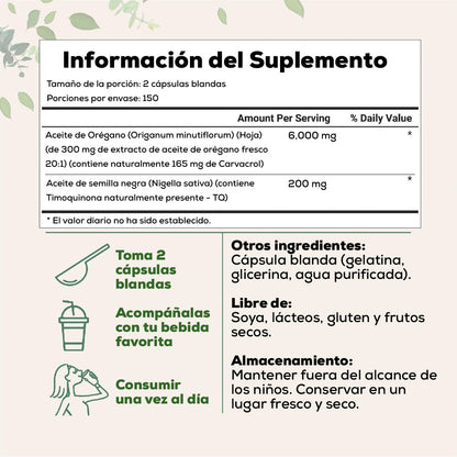 Aceite de Orégano + Semilla Negra – Formula Potenciada (FB)