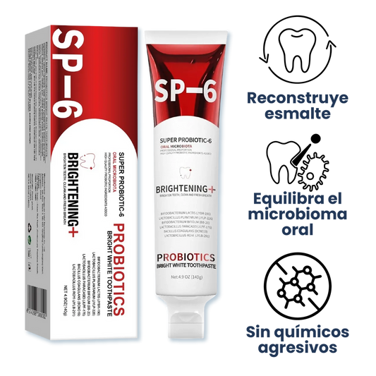 Crema Dental Probiótica SP-6™ | Blanqueamiento y Cuidado del Esmalte