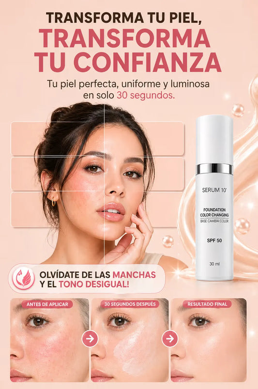 Foundation Serum 10™ – Cobertura Perfecta y Piel Radiante SPF 50