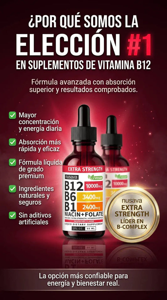 NUSAVA VITAMIN B COMPLEX — Energía, enfoque y sistema nervioso en una sola cápsula diaria