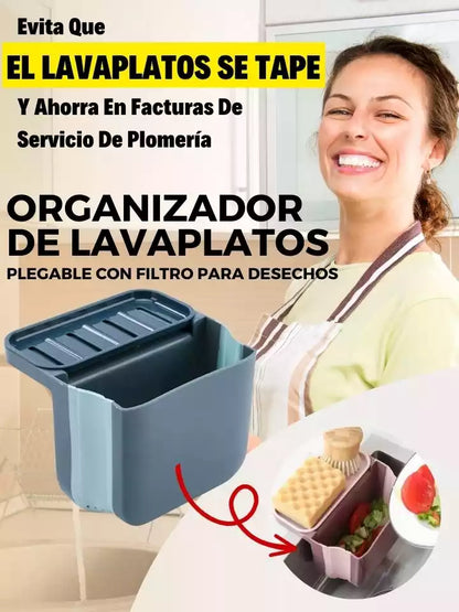 Organizador y Escurridor para lavaplatos plegable